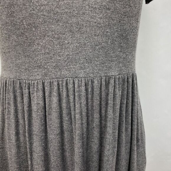 DB Moon Womans Gray Knit Dress Medium Fit N Flare Pockets Boho Peasant Casual - Picture 5 of 12